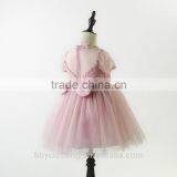 Lace Flower Ruffle Sleeve Back Bow Tie Dress Toddler Girl 2017 New Dress thumbnail-4