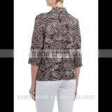Outdoor Fashion Custom Lady All Over Leaf Print Jacket Wholesale thumbnail-2