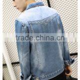 SZXX Customized Quility Embroidered Logo Coat Mens Denim Jacket thumbnail-4