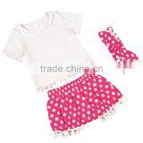 Wholesale High Fashion Kids T Shirt Lace Shorts Baby Girls Summer Boutique Outfits thumbnail-6