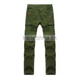 2016 New Brand Men's Fashion Jeans Green Jeans Male Personality Folds Comfortable Hotsale Biker Jeans thumbnail-6