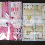 100% Cotton Comfortable 2 Color New Born Baby Clothing Gift Set 6Pcs thumbnail-1