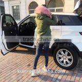 High Fashion Cold Winter Outwear 2016 New Natural Faux Fox Fur Lined Parka With Natural Big Size Raccoon Fur Collar Trim thumbnail-4