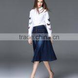 Elegant Stylish Women Long Jeans Skirts High Quality thumbnail-5