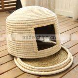 R1906H Straw Products For Pet Lgloo Wicker Cat Bed Pet Carrier Basket House thumbnail-4
