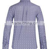 2017 Men's Long Sleeve Graphic Printed Slim Fit Shirt With Contrast Collar and Cuff thumbnail-3