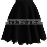 2016 Guangzhou Shandao Supplier Summer High Fashion Hot Selling Casual Short A Line Ruffle Black Cotton Skirt For Women thumbnail-3