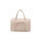 Perforated Ladies Leather Handbags For Formal Business Party Black / Beige Tote thumbnail-1