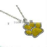 Yiwu Jewelry Factoy Wholesale Newest Alloy Paw Print Pendant Costume Necklace