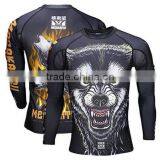 Wholesale Custom Sublimated Lycra Long Sleeve BJJ Rash Guard thumbnail-4