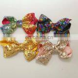 Hot Sale Big Bow With Metal Hair Clips 12cm Sequin Bow Alligator Clips for Kids thumbnail-5