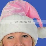 Hot selling pink plush christmas santa claus hat