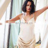 New Women's Boat Neckline Strapless Sexy Wholesale Silk Summer Slim Long Dress thumbnail-1