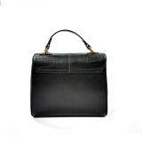 Top Handle Small Black Crocodile Crossbody Square Shoulder Bag Women Handbag With Flap thumbnail-2