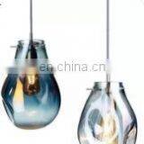 Contemporary Hotel Restaurant Decor Copper Light Ball Glass Pendant Lamp thumbnail-2