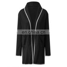 New Hot Sale 2020 Women, Thick Loose Lapel Long Cardigan Mid-long Style Women Long Coat Knitted Solid for Winter/