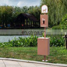 Factory Supply Galvanized Sheet Poop Rectangular Shit Trash Bin Dog Pet Waste Station thumbnail-1