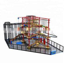 Adventure Indoor Playground Ropes Course With Roller Glider