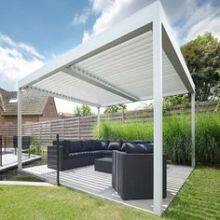 High Quality Aluminum Roof System Patio Gazebo Water Proof Louvre Pergola thumbnail-3