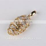 2015 New Design Fashion Jewelry 18K Rose Gold Diamond Leaf Pendants Micro Set thumbnail-4