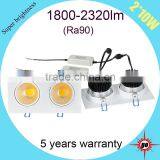 High Brightness 2*10w Square Led Cob Downlight 230v Black Dimmable Downlight thumbnail-2