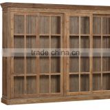 Reclaimed solid wood accent chest with drawers doors, living room accent storage cabinet