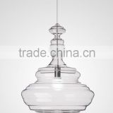 modern transparent glass pendant light with simple design for dining room