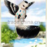 Hanging Ceramic Solar Bird Wind Chimes Garden Lights Ornaments