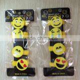 Popular Stuffed Plush Soft Toy Yellow Pvc Emoji bracelet/Slap Bracelet