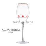 SAMYO Mouth Blown 2016 New Design Home Usage Red Wine Glass With Two Color Decoration thumbnail-1