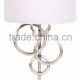 1017-1 Sleek Brushed Steel Finish Raindrops Falling on a Calm Body of Water Intertwining Circles Plug-In Wall Sconce thumbnail-1