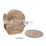 Coral Fosil Marble Coaster Set of 7 pcs in Wholesale Price