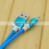 Wholesale Pngxe New Design Multi-color Leather Braided Usb Cable for IPhone thumbnail-4