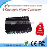 8 Channels SD Video Converter 1 channel reversed data single mode,20km SD Video Converter -DONGWE
