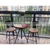 Metal Bar Stool With Wood Seat thumbnail-1