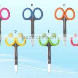 Stainless Steel Manicure Scissors With Silicon Non-slip Finger Grips