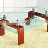 Glass Top wooden Base Coffee Table