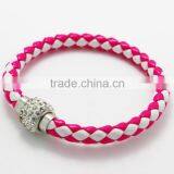 Mixed Colorful Customized Braided Leather Bracelet , Magnetic Buckle Leather Bracelet thumbnail-3