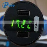 4 in 1 Dual USB 360-Degree Rotation Car Charger Cigarette Lighter Plug With Digital Voltmeter Ammeter Temperature Gauge for Cell thumbnail-5