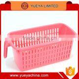 Solid Color Rectangle Handheld Kitchen Bathroom Storage Basket-red thumbnail-1