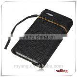 Wholesale Luxury Zippered Leather Wallet Flip Case For Apple Iphone 6 With Corsair, Eather Wallet Flip Case For Iphone 6 thumbnail-6