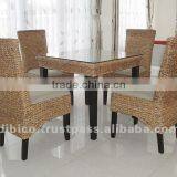 2012 wood, natural rattan, water hyacinth dining set 5pcs/ 2012 design rattan dining set 5pcs