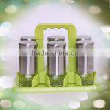 BSCI Audit Factory Glass Herb Jar Set With Revolving Stand thumbnail-4