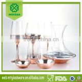 high quality cooper charger wine glasses set for dinner