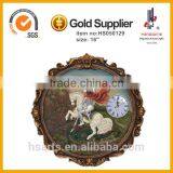 16'' St. Michael Statue and Dragon Resin Wall Clock thumbnail-1