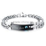 2017 New Arrival Titanium Stainless Steel His And Her True Lover Couple Customized Couple Bracelet thumbnail-2