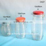 Clear Glass Food Container Jar With Ceramic Lid thumbnail-1