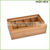 Tea Box Tea Storage Bamboo Natural, Nice Tea Chest Tea Packaging Good for Tea Bag Holder/Homex_Factory thumbnail-2