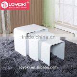 New Design High Gloss Set of 3 Nest Table MDF Wood Side Table Living Room Coffee Table thumbnail-2