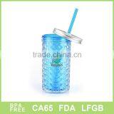 2015 New Products Clear Plastic Soft Drink Mugs Soft Drink Mugs Manson Jars With Metal Lid thumbnail-3